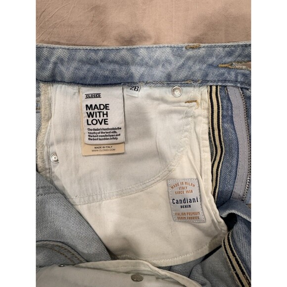 Closed Renton Womens Jeans Italy Light Blue Distressed Size 28 High Rise Cotton - Picture 8 of 10
